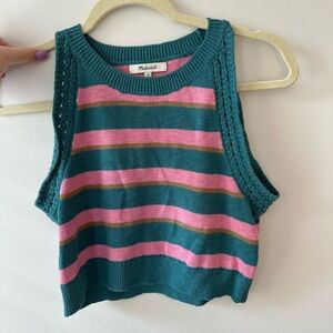 Madewell brand new colorful cropped sweater tank